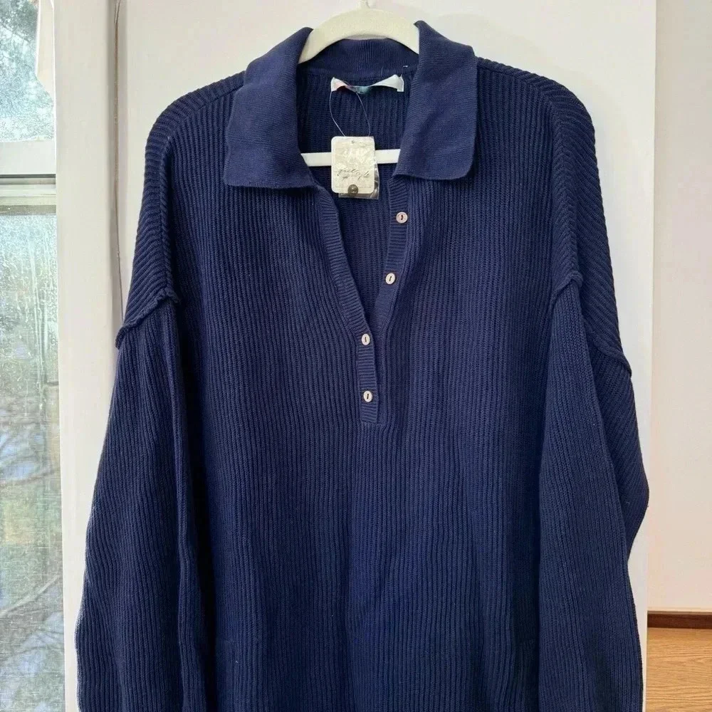 NWT Free People Picnic Sweater Romper Navy